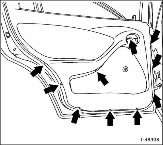 Befestigungsschrauben der hinteren türverkleidung