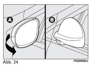 Einklappen der spiegel von hand
